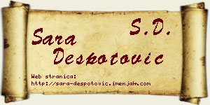 Sara Despotović vizit kartica